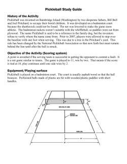 Pickleball Study Guide History of the Activity Pickleball was invented