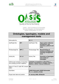 D1.1.1-Ontologies, typologies, models and management tools