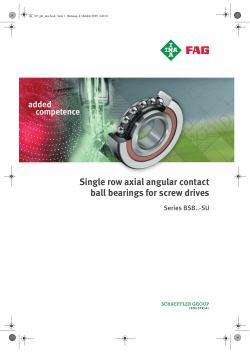 Single row axial angular contact ball bearings for screw drives