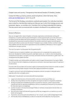 TI STRATEGY 2020 - Transparency International Sverige