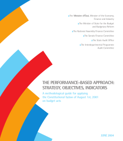 the performance-based approach: strategy, objectives, indicators