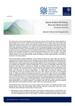 Executive Summary &ndash; Saudi Arabia Oil Policy