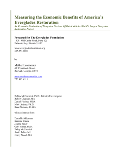 Measuring the Economic Benefits of America`s Everglades Restoration