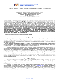 The Effectiveness of 3D Alkene Isomerisme Courseware (3D-AI)