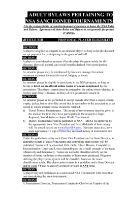 general playing rules - National Softball Association