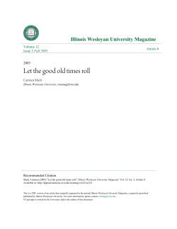 Let the good old times roll - Digital Commons @ IWU