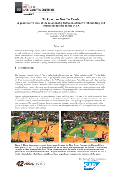 To Crash or Not To Crash - MIT Sloan Sports Analytics Conference