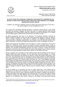 Court of Justice of the European Union PRESS RELEASE No 80/14