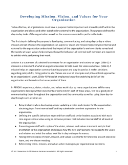 Mission, Vision, and Values - American Public Human Services