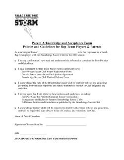 Parent Acknowledge and Acceptance Form