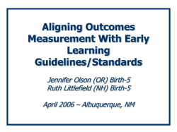 Oregon Early Childhood Assessment Project