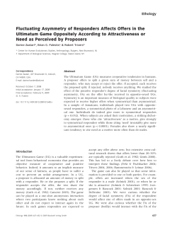 Fluctuating Asymmetry of Responders Affects Offers