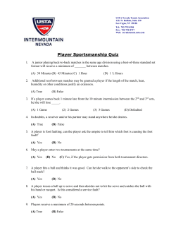 Player Sportsmanship Quiz and Agreement - USTA