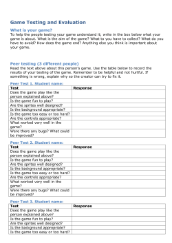 Game Testing and Evaluation