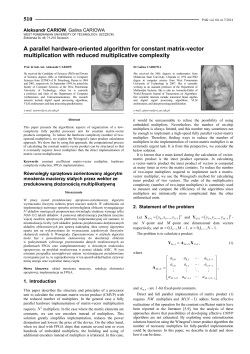 A parallel hardware-oriented algorithm for constant matrix