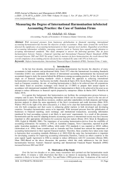 Measuring the Degree of International Harmonisation inSelected