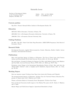 Marinella Leone - Institute of Development Studies