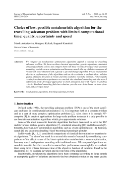 Choice of best possible metaheuristic algorithm for the travelling