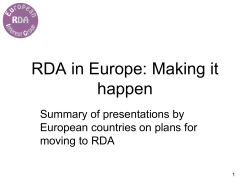 RDA and Europe