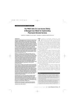 The PRICE Clinic for Low-Income Elderly: A Managed Care Model