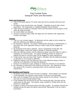 Flag Football Rules Issaquah Parks and Recreation