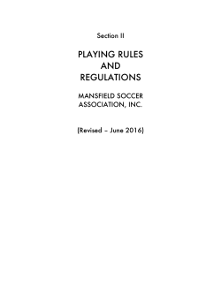 Playing Rules and Regulations - Mansfield Soccer Association