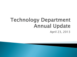 Technology Department Annual Update