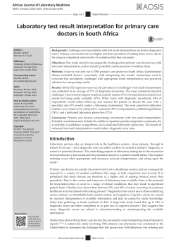 Laboratory test result interpretation for primary care doctors in South