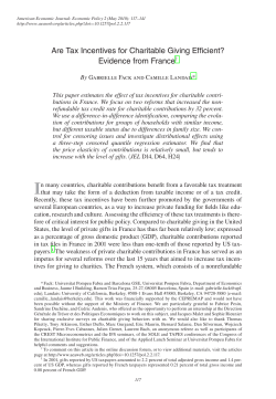 Are Tax Incentives for Charitable Giving Efficient?