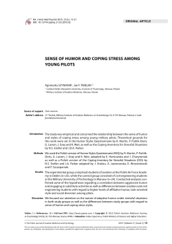 sense of humor and coping stress among young pilots