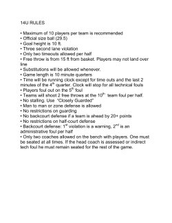 14U RULES &bull; Maximum of 10 players per team is recommended