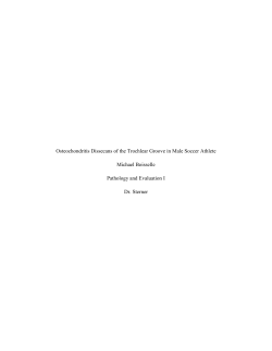 Osteochondritis Dissecans of the Trochlear Groove in Male Soccer