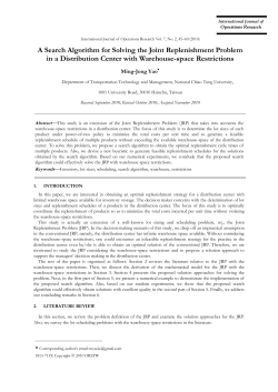 A Search Algorithm for Solving the Joint Replenishment Problem in
