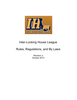 Inter-Locking House League Rules, Regulations, and
