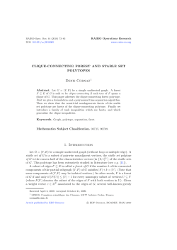Clique-connecting forest and stable set polytopes