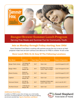 Bangor/Brewer Summer Lunch Program