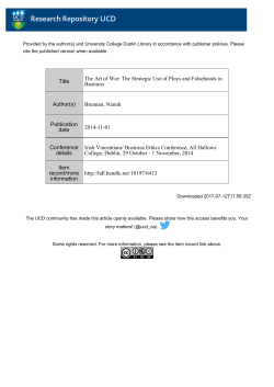 Title The Art of War: The Strategic Use of Ploys and Falsehoods in
