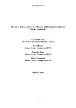 Choice of nuclear power investments under price uncertainty