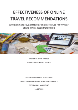 Effectiveness of Online Travel Recommendations and Reviews