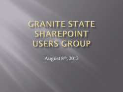 Granite State SharePoint Meeting Deck 20130808