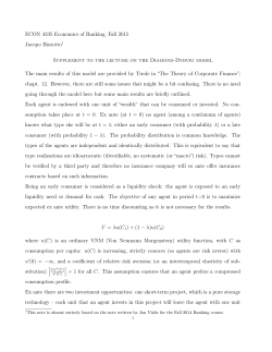 ECON 4335 Economics of Banking, Fall 2015 Jacopo