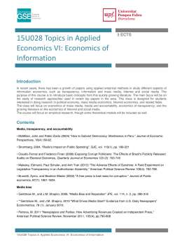 Topics in Applied Economics VI
