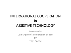 INTERNATIONAL COOPERATION in ASSISTIVE TECHNOLOGY