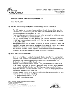 Empty Homes Tax FAQ for developers