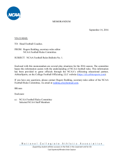 MEMORANDUM September 14, 2016 VIA E-MAIL TO