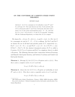ON THE CONVERSE OF CARISTI`S FIXED POINT THEOREM We