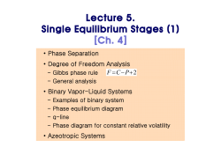 Lecture 5. ( ) Single Equilibrium Stages (1) [Ch. 4]