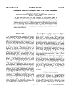 Measurement of the B1-B2 transition pressure in NaCl at high