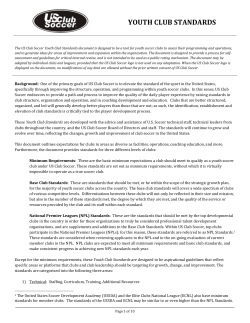 youth club standards - National Premier Leagues