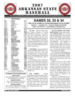 ASU vs. FIU Game Notes - Arkansas State Athletics
